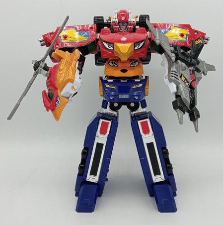 High Octane Megazord with Falcon Chopper and Tiger Jet